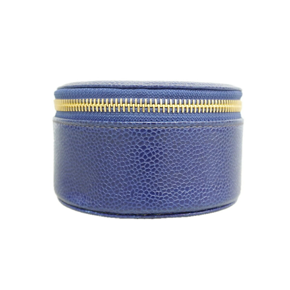 Chanel Case, Caviar Leather, Navy, Women's